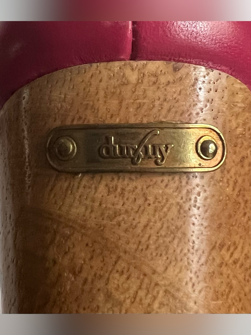 Durbuy by Yurika Nakatsu Pink Leather Wood Wedge Platform Pumps Shoes Sz US 7.5 - Picture 10 of 10